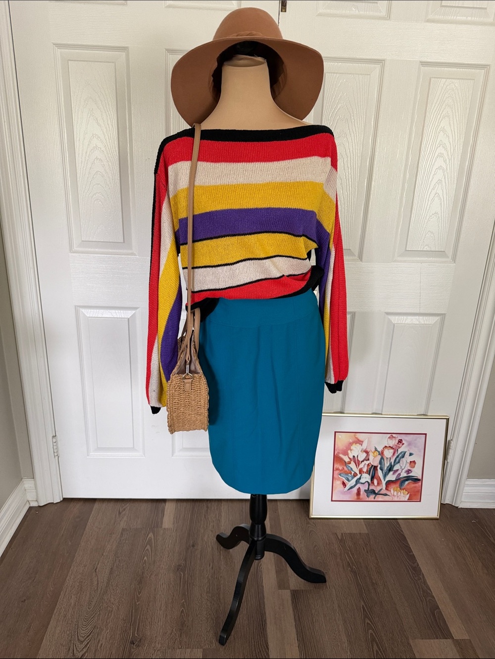 Colorblock Vintage Stripe Boatneck Sweater lightweight